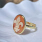 Fleur de Lis Cameo Ring, vintage ring, made in Italy, handmade cameo, Giglio, unique handmade gift for mother, 18K gold adjustable ring, mom