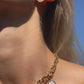 Choaker charm necklace, cable link chain necklace, flower cameo pendant, floral charm, 18k gold necklace, waterproof necklace, layered neckl