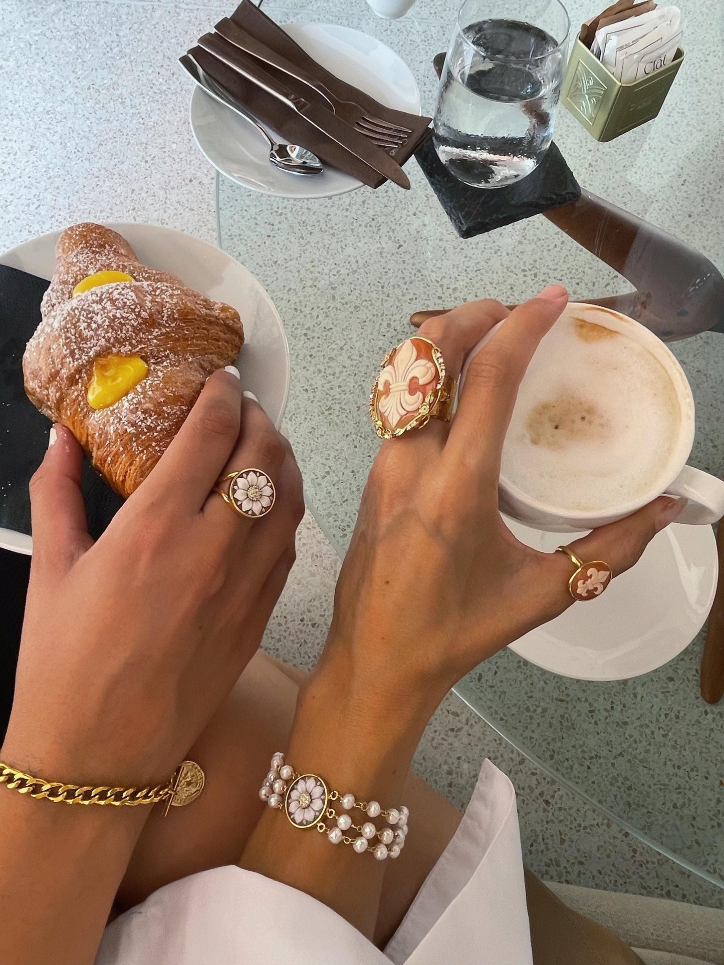 Noble Grace Cameo Ring | Milano Jewelry Week 2025 | vintage ring, handmade ring, giglio, unique handmade gift, 18K gold, made in Italy, mom