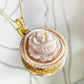 Floral Cameo necklace, 18K gold necklace, custom gift set for her, made in Italy, bridal jewellery, wedding gift, birth month flower, dainty