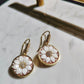 Handmade cameo drop earrings, floral theme, wedding and anniversary gift, gold earrings, made in Italy, custom unique gift, gifts under 100