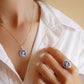Blue cameo necklace, silver jewelry set, made in Italy, personalised gift for her, agate genuine Italian cameo, cameo set, cameo necklace