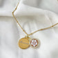 Custom name necklace, Dainty freshwater pearl necklace, 18k gold, waterproof gold necklace, hypoallergenic, MAMMA, personalised jewelry gift