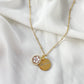 Custom name necklace, Dainty freshwater pearl necklace, 18k gold, waterproof gold necklace, hypoallergenic, MAMMA, personalised jewelry gift