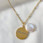Custom name necklace, Dainty freshwater pearl necklace, 18k gold, waterproof gold necklace, hypoallergenic, MAMMA, personalised jewelry gift
