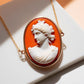 Roman goddess cameo necklace, fall wedding jewelry, bridal necklace, wedding gift, genuine Italian cameo, dainty necklace, 18K gold plated