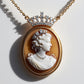 Queen Elizabeth cameo necklace, fall wedding jewelry, bridal necklace, wedding gift, genuine Italian cameo, vitage necklace, made in Italy
