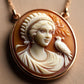Vintage style cameo necklace, Lady and bird, personalised gift for her, bridal necklace, wedding, genuine Italian cameo, jewelry gift set