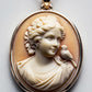 Vintage style cameo necklace, Lady and bird, personalised gift for her, bridal necklace, wedding, genuine Italian cameo, jewelry gift set