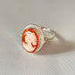 Cameo adjustable ring, Cameo Silver frame, handmade custom gift, midi ring, anniversary gift for her, made in Italy, mother jewelry, classic