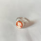 Cameo adjustable ring, Cameo Silver frame, handmade custom gift, midi ring, anniversary gift for her, made in Italy, mother jewelry, classic