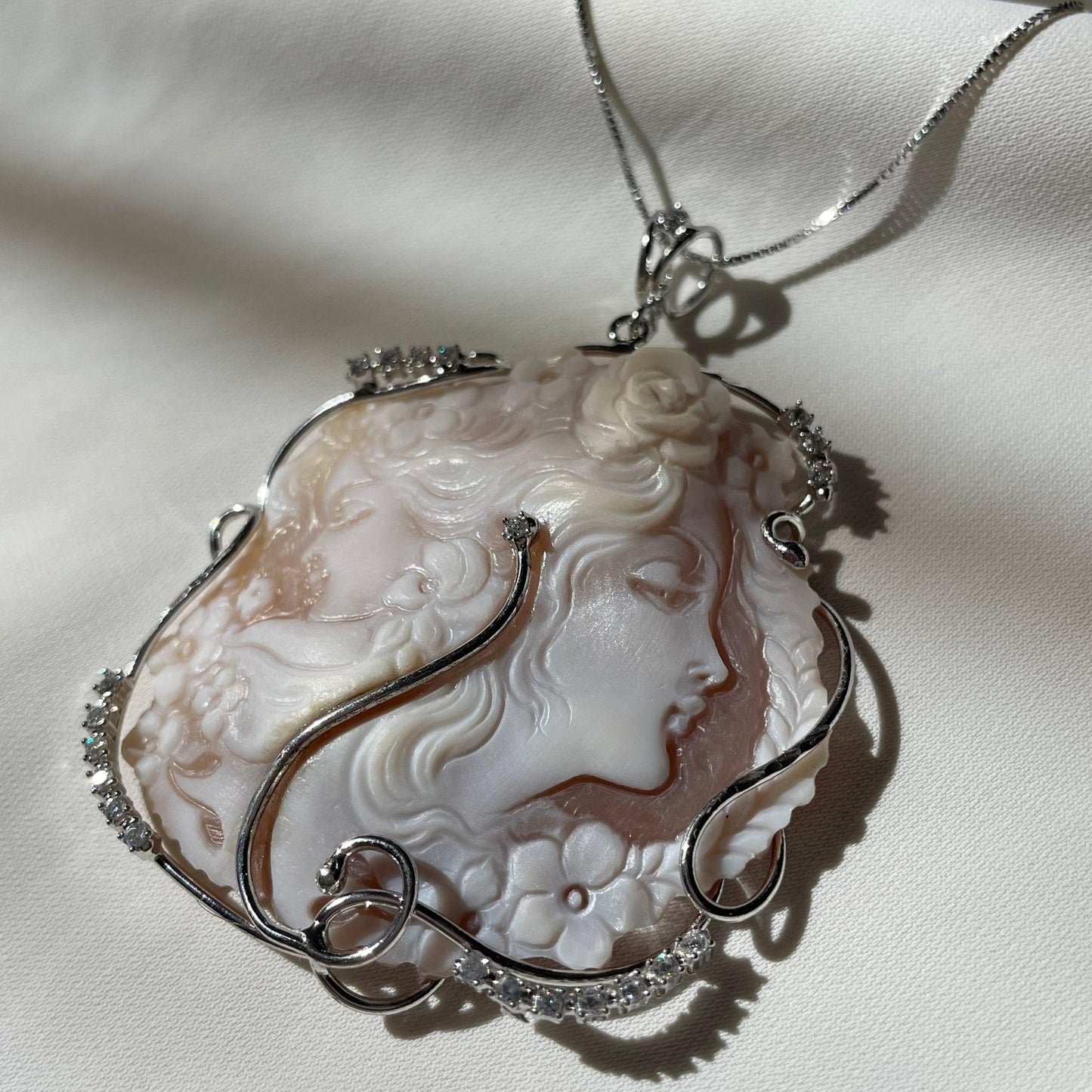 Genuine cameo jewelry necklace, made in Italy, silver sterling 925, personal gift for her, bridal wedding jewelry, personalised jewelry, mom