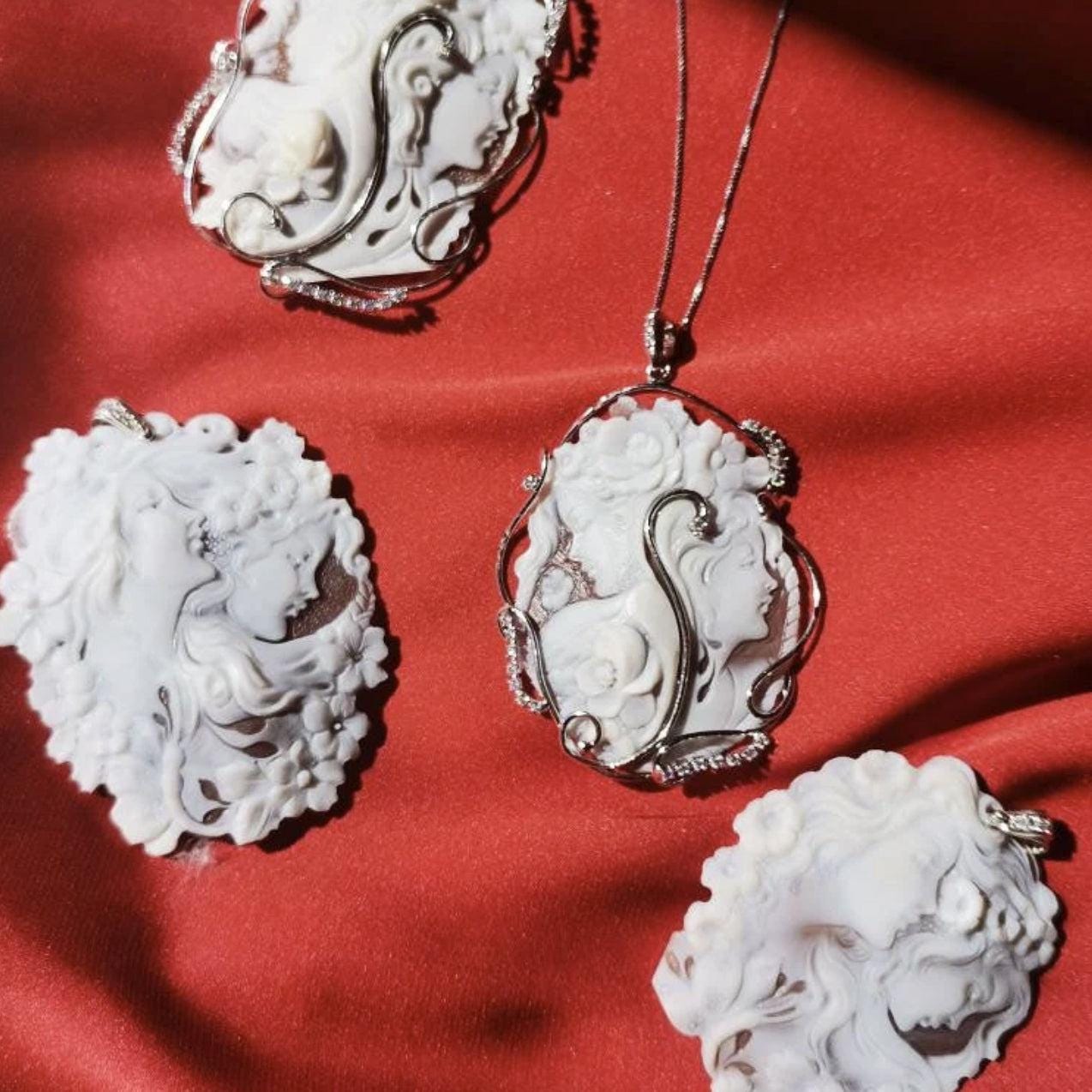 Genuine cameo jewelry necklace, made in Italy, silver sterling 925, personal gift for her, bridal wedding jewelry, personalised jewelry, mom