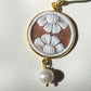 Floral Cameo earrings, drop earrings, glam earrings, made in Italy, custom gift for her, bridal jewellery, pearl earrings, flower jewelry