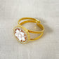 18K gold ring, Handmade cameo ring, Italian, anniversary gift, adjustable ring, minimalistic ring, birth flower jewelry, waterproof ring