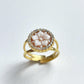 18K gold ring, Handmade cameo ring, Italian, anniversary gift, adjustable ring, minimalistic ring, birth flower jewelry, waterproof ring