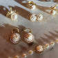18K gold drop earrings, Cameo earrings, drop earrings, glam earrings, wedding, bridal jewelry, made in Italy, custom gift for her, floral