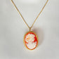 Classic Cameo set, 18K gold necklace, genuine cameo, handmade in Italy, sea shell cameo, wedding gift,  jewelry set, daughter gift, mum gift