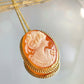 Classic Cameo set, 18K gold necklace, genuine cameo, handmade in Italy, sea shell cameo, wedding gift,  jewelry set, daughter gift, mum gift