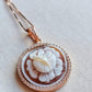 Cameo rose Necklace, handmade jewelry, rose gold cameo, unique wedding anniversary gift, made in Italy, rose pendant, cameo jewelry, mom