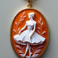 Ballerina Cameo Necklace, handmade gift, 18K Gold Plated, Gift for her, dancer jewelry, feminine art, gift for daughter, made in Italy, mom