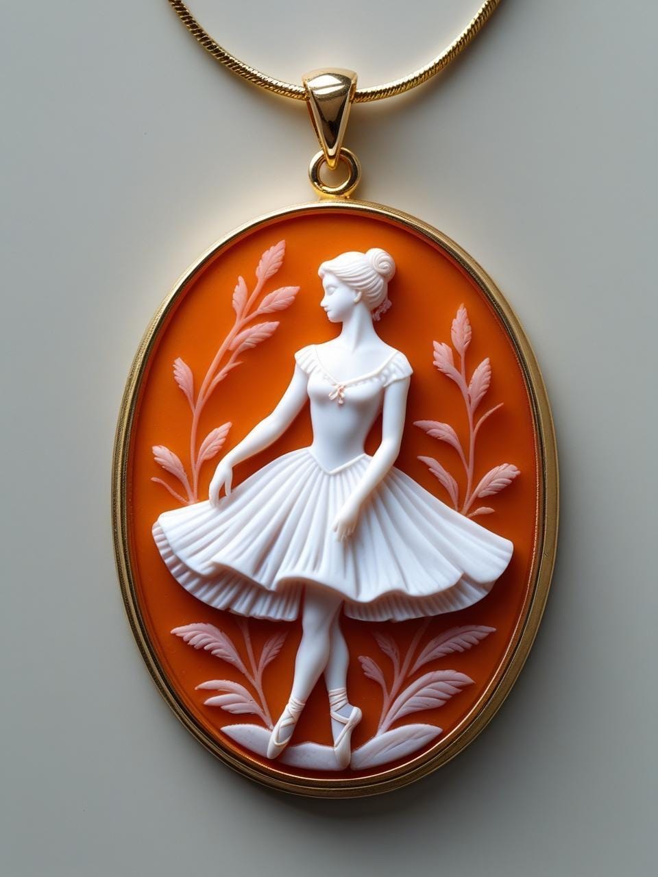 Ballerina Cameo Necklace, handmade gift, 18K Gold Plated, Gift for her, dancer jewelry, feminine art, gift for daughter, made in Italy, mom