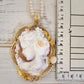 Genuine cameo necklace, medallion pendant, made in Italy, silver sterling 925, personalised gift for her, bridal, wedding jewelry, coral