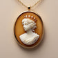 Princess Diana cameo necklace, Victorian jewelry, bridal necklace, wedding gift, genuine Italian cameo, vitage necklace, 18K gold plated