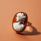 Roman goddess Cameo Ring, inspirational, made in Italy, handmade ring, gift for mother, unique handmade gift for daughter, 18K gold ring
