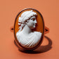 Roman goddess Cameo Ring, inspirational, made in Italy, handmade ring, gift for mother, unique handmade gift for daughter, 18K gold ring
