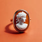Roman goddess Cameo Ring, inspirational, made in Italy, handmade ring, gift for mother, unique handmade gift for daughter, 18K gold ring