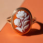 Roses Cameo Ring, made in Italy,  trending 2025, gifts under 100, unique handmade gift for daughter, 18K gold ring, waterproof jewelry, mom