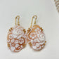 Golden Cameo earrings, mother gift, 18k gold earrings