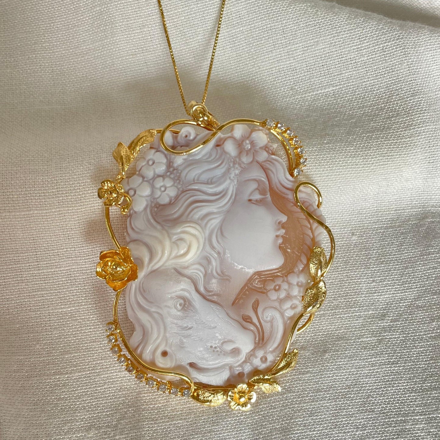 MTO Genuine cameo necklace, Lion necklace, made in Italy, silver sterling 925, personalised gift for her, bridal jewelry, animal lover, gift
