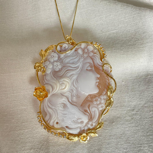 MTO Genuine cameo necklace, Lion necklace, made in Italy, silver sterling 925, personalised gift for her, bridal jewelry, animal lover, gift