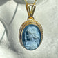 Blue cameo necklace, 18k gold, silver sterling, made in Italy, gift for her, bridal jewelry, Italian cameo, agate cameo necklace, birthday