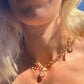 Choaker charm necklace, cable link chain necklace, flower cameo pendant, floral charm, 18k gold necklace, waterproof necklace, layered neckl