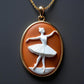 Hand-Carved Ballerina Cameo Necklace  Italian Intaglio Art | 18K Gold Plated Sterling Silver | Gift for her | dancer jewelry | feminine