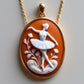 Hand-Carved Ballerina Cameo Necklace  Italian Intaglio Art | 18K Gold Plated Sterling Silver | Gift for her | dancer jewelry | feminine