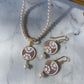 Floral cameo set, freshwater pearls, personalised gift for her, bridal necklace, wedding, dainty necklace, jewelry set, cameo jewelry, mom