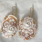 Golden Cameo earrings, mother gift, 18k gold earrings