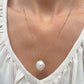 Dainty freshwater pearl necklace, pearl pendant, 18k gold necklace, waterproof golden necklace, hypoallergenic, made in Italy, sister gift