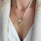 Cable link chain pearl necklace, pearl necklace, 18k gold necklace, waterproof golden necklace, link chain necklace, toggle clasp link chain