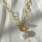 cable link chain necklace, pearl pendant, 18k gold necklace, waterproof golden necklace, link chain necklace, toggle clasp link chain, mom
