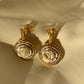 18kt gold drop earrings, Cameo earrings, stud earrings, glam earrings, wedding, bridal jewelry, made in Italy, rose earrings, silver earring