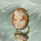 18k Gold plated Cameo Ring, waterproof ring, made in Italy, adjustable ring, statement ring, sea shell cameo, camée, unique gift for her
