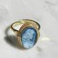 Blue cameo ring, 18k gold plated, silver sterling 925 ring, gift for her, made in Italy, gift for mother, gold cameo ring, wedding fall,