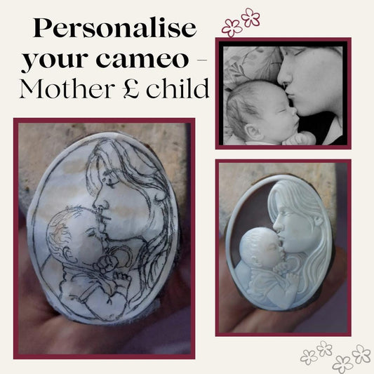 Personalised cameo, portrait cameo, cameo necklace, custom necklace, Mothers Day gift, personalised handmade gift, first Mothers Day, mom