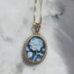 Blue cameo rose necklace, 18k gold jewelry, made in Italy, personalised gift for her, agate cameo, cameé , cameo necklace, gift for Mother