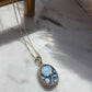 Blue cameo rose necklace, 18k gold jewelry, made in Italy, personalised gift for her, agate cameo, cameé , cameo necklace, gift for Mother